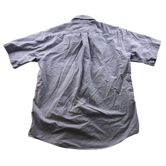 L.L.Bean Mens Dress Shirt Large 16 Neck Cotton Short Sleeve Classic Purple - Picture 2 of 12